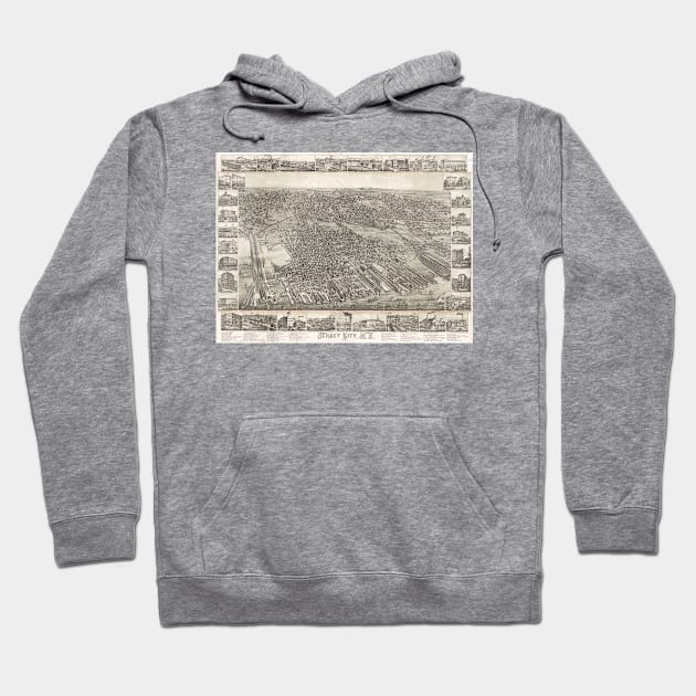 Vintage Map of Jersey City NJ (1883) Hoodie by Bravuramedia